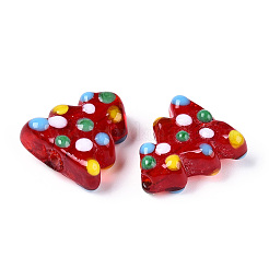 Christmas Theme Handmade Lampwork Bumpy Beads&nbsp;LAMP-G142-06A