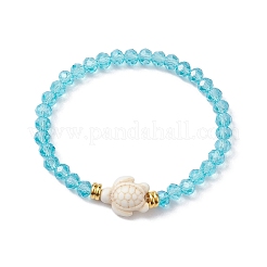 10Pcs 10 Styles Faceted Glass & Handmade Polymer Clay Breaded Stretch Bracelets&nbsp;BJEW-JB10259
