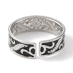 304 Stainless Steel Enamel Open Cuff Rings for Women&nbsp;RJEW-F166-35P-02