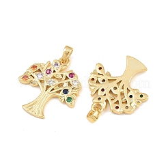 Brass Micro Pave Colorful Cubic Zirconia Pendants&nbsp;CU-CBA765C-12G