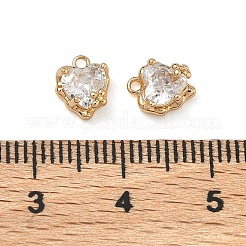 Valentine's Day Brass Micro Pave Clear Cubic Zirconia Charms&nbsp;KK-B172-13G