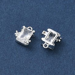 Brass Micro Pave Clear Cubic Zirconia Charms&nbsp;KK-P355-11S