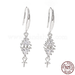Rhodium Plated 925 Sterling Silver Earring Hooks&nbsp;STER-D035-36P