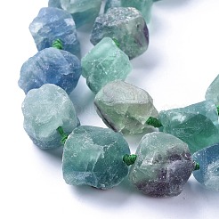 Natural Gemstone Fluorite Rough Nuggets Bead Strands&nbsp;G-E219-08A
