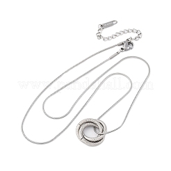304 Stainless Steel Triple Circles Pendant Necklaces for Women&nbsp;NJEW-Z044-14P