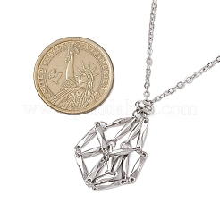 304 Stainless Steel Cable Chain Macrame Pouch Slider Necklace Making&nbsp;NJEW-JN05063-01