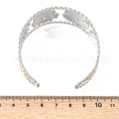29MM Two Tone 304 Stainless Steel Hollow Flower Cuff Bangles for Women&nbsp;SA-CBAB767-25GP