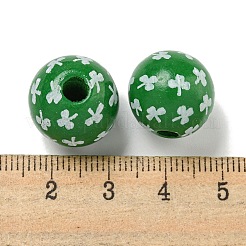 Printed Wood European Beads&nbsp;WOOD-G022-01C