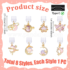 8Pcs 8 Styles PVC Mobile Dustproof Plugs&nbsp;HJEW-PH02326