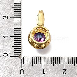 Brass Micro Pave Cubic Zirconia Pendants&nbsp;KK-F913-17G