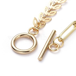 Brass Paperclip Chain/Cobs Chain Necklaces&nbsp;NJEW-JN02781-02