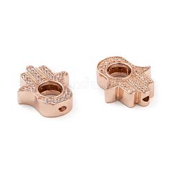 Long-Lasting Plated Brass Micro Pave Grade AAA Cubic Zirconia Bead Frame&nbsp;ZIRC-G090-51RG-NR