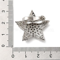 Rack Plating Brass Micro Pave Clear Cubic Zirconia Twister Clasps&nbsp;KK-F863-06P
