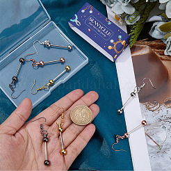 4 Pairs 4 Colors Iron Dangle Earring Findings&nbsp;EJEW-SC0010-91