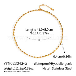 European 4MM 304 Stainless Steel Rice Ball Chain Necklaces for Women&nbsp;JU3322