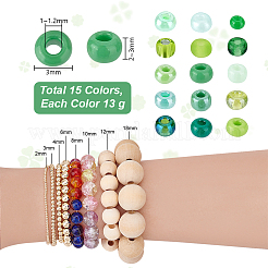 4500Pcs 15 Colors Glass Seed Beads&nbsp;SEED-PH0002-52A