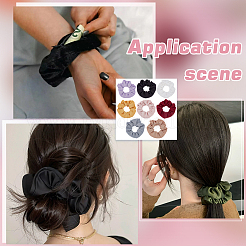 8Pcs 8 Colors Polyester Elastic Hair Accessories&nbsp;OHAR-FG0001-07