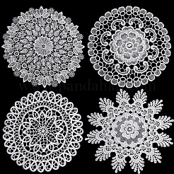 4Pcs 4 Styles Polyester Lace Coaster&nbsp;AJEW-CY0002-07A