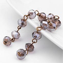Handmade Rondelle Glass Beads Chains for Necklaces Bracelets Making&nbsp;AJEW-JB00240