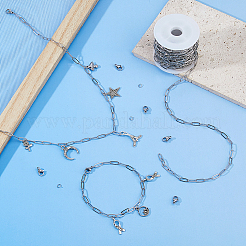 DIY 304 Stainless Steel Paperclip Chains Jewelry Making Kits&nbsp;DIY-DC0003-66