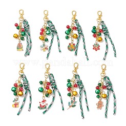 Christmas Theme Alloy Enamel & Glass Pendant Decorations&nbsp;HJEW-JM03732