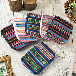6Pcs Bohemian Style Stripe Pattern Cotton Cloth Wallets&nbsp;ABAG-TA0001-83