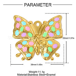 304 Stainless Steel Enamel Pendants&nbsp;STAS-OY005-33G