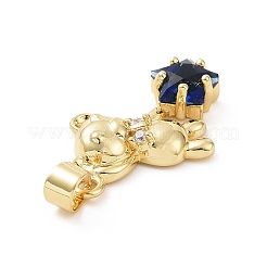 Brass Micro Pave Cubic Zirconia Pendants&nbsp;KK-E074-03G-04
