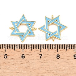 Brass Enamel Star of David Links Connector Charms&nbsp;KK-C170-02G