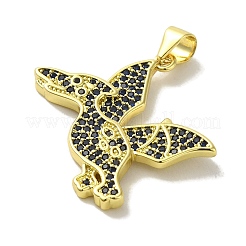 Brass Micro Pave Cubic Zirconia Pendants&nbsp;KK-Z042-18G-01