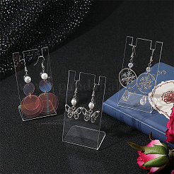 10Pcs L Shaped Acrylic Single Necklace Display Stands&nbsp;NDIS-SC0001-02A