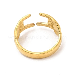 Ion Plating(IP) 304 Stainless Steel Hands Open Cuff Rings for Women&nbsp;X-RJEW-L107-002G