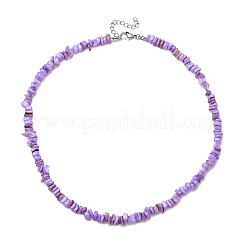 Dyed Natural Freshwater Shell Nuggets Beaded Necklaces&nbsp;NJEW-JN05488-03