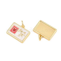 Brass Enamel Pendants&nbsp;KK-CBABBCE-04B-G