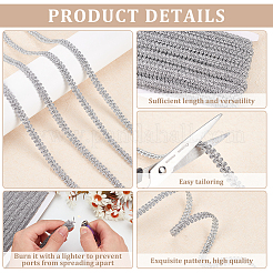 Sparkle Metallic Polyester Braided Lace Trim&nbsp;OCOR-WH0060-46D