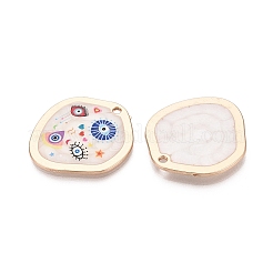 Printed Alloy Enamel Pendants&nbsp;ENAM-N071-11G