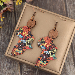 Bohemian Style Wood Dangle Earrings&nbsp;FS-WG8F489-01