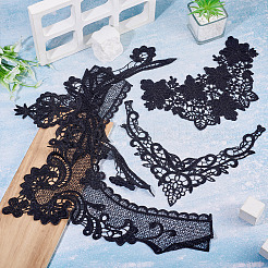 4Pcs 4 Styles Polyester Computerized Embroidery Collar&nbsp;DIY-TA0015-70