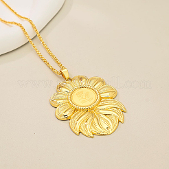 Elegant Brass Rose Flower Pendant Necklaces for Women&nbsp;LF6456