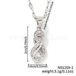 Hip-hop Style Brass Micro Pave Clear Cubic Zirconia Ribbon Pendant Necklaces&nbsp;VJ5246-1