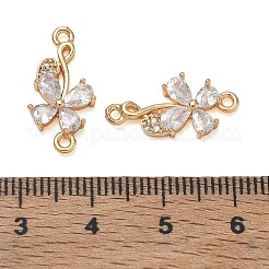 Brass Pave Clear Cubic Zirconia Connector Charms&nbsp;CU-CBAB0CF-04G