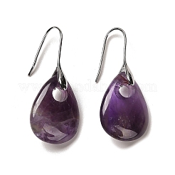 Natural & Synthetic Mixed Stone Teardrop Dangle Earrings&nbsp;EJEW-I315-02P