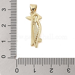 Brass Micro Pave Clear Cubic Zirconia Pendants&nbsp;KK-I712-26G