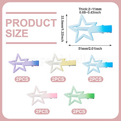 10Pcs 5 Colors Gradient Color Iron Alligator Hair Clips&nbsp;OHAR-TA0001-14