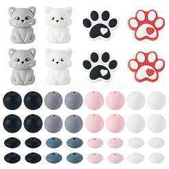52Pcs 12 Styles Food Grade Eco-Friendly Silicone Beads&nbsp;SIL-TA0003-39