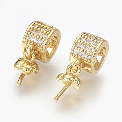 Brass Micro Pave Cubic Zirconia Peg Bails Pendants&nbsp;KK-L165-17