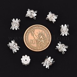 Brass Rhinestone Bead Caps&nbsp;X-RB-H042-14