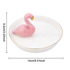 Porcelain Flamingo Ring Holder&nbsp;DJEW-WH0011-26