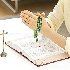 Faceted Rondelle Glass Rosary Bead Necklaces&nbsp;NJEW-DC00015