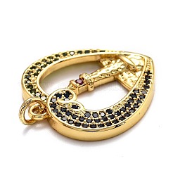 Brass Micro Pave Cubic Zirconia Pendants&nbsp;ZIRC-O039-22G